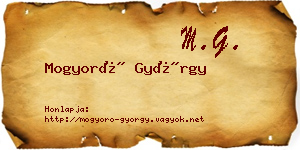Mogyoró György névjegykártya